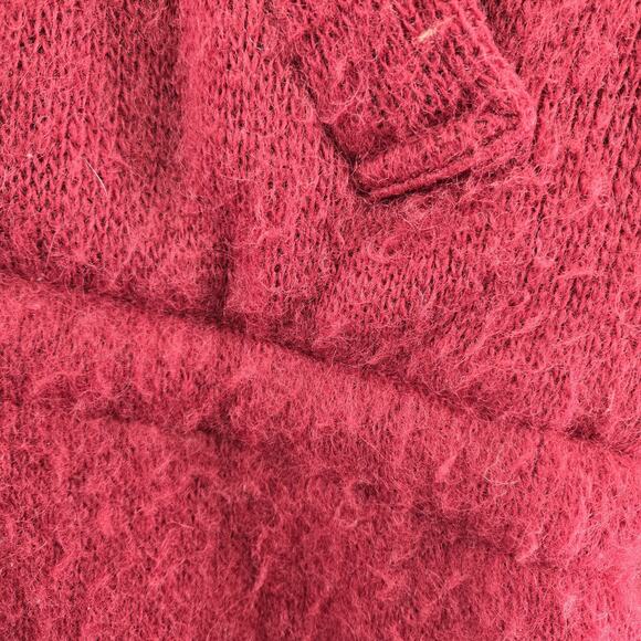 Vintage Alafoss 100% Wool Coat Icelandic Medium Oversized Aztec Southwestern Red - Picture 6 of 14